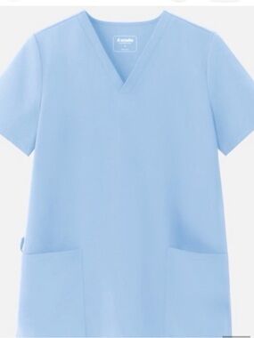 Light Blue V-Neck Scrub Top - Acadia